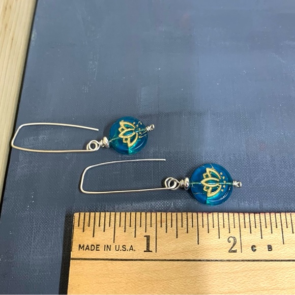 Blue Lotus Earrings Sterling Silver by Anne More Jewelry NWT - Picture 7 of 7
